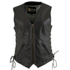 Xelement B277 'Mistress' Ladies Black Leather Side Lace Motorcycle Vest
