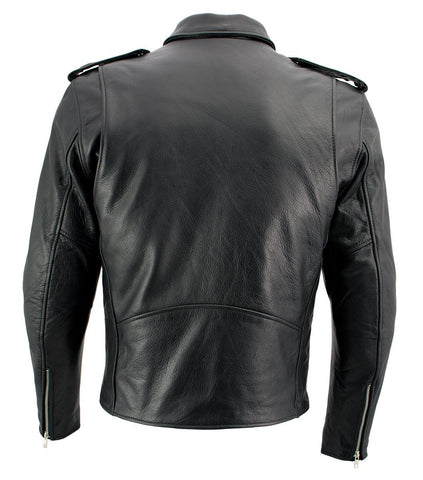 Xelement B7100 'Classic' Men's Black TOP GRADE Leather Motorcycle Biker Jacket