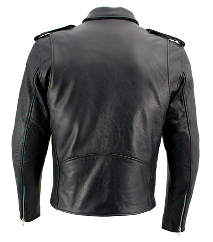 Xelement B7100 Men's 'Classic' Black TOP GRADE Leather Motorcycle Biker Jacket