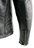 Xelement B7101 'Classic Armored' Men's Black High-Grade Leather Motorcycle Biker Jacket with X-Armor Protection