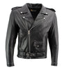 Xelement B7100 Men's 'Classic' Black TOP GRADE Leather Motorcycle Biker Jacket
