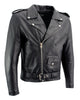 Xelement B7101 'Classic Armored' Men's Black High-Grade Leather Motorcycle Biker Jacket with X-Armor Protection