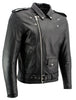 Xelement B7101 'Classic Armored' Men's Black High-Grade Leather Motorcycle Biker Jacket with X-Armor Protection