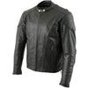 Xelement B7201 'Speedster' Men's Black Top Grade Leather Motorcycle Jacket with Zip-Out Lining