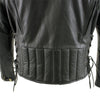 Xelement B7201 'Speedster' Men's Black Top Grade Leather Motorcycle Jacket with Zip-Out Lining