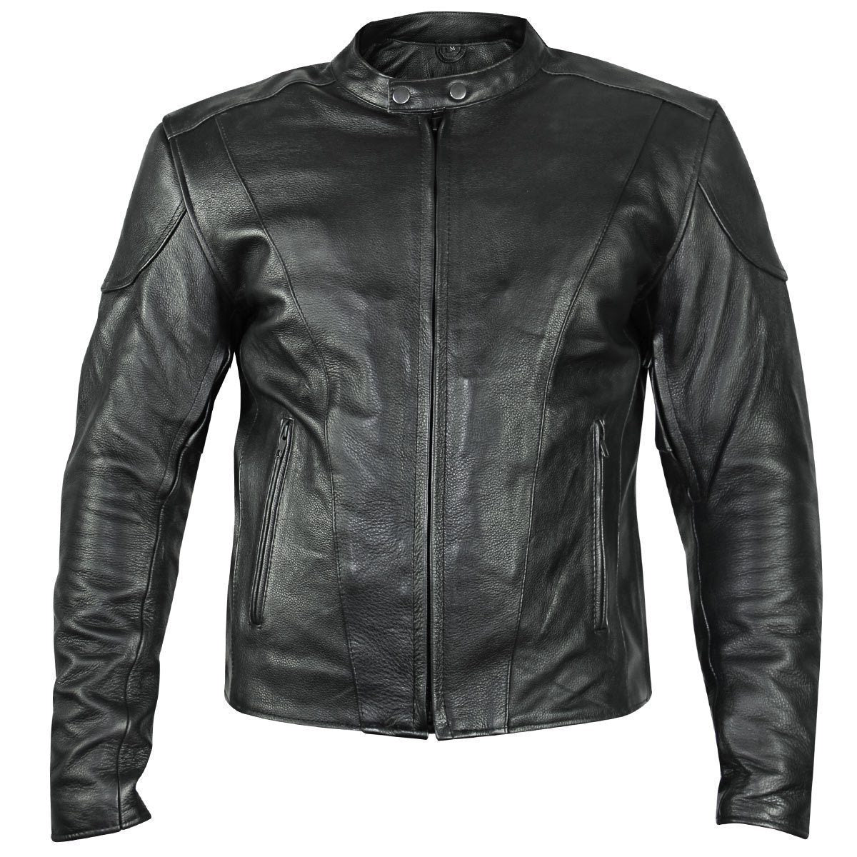 Xelement B7209 Men's 'Renegade' Black Leather Motorcycle Jacket with X ...