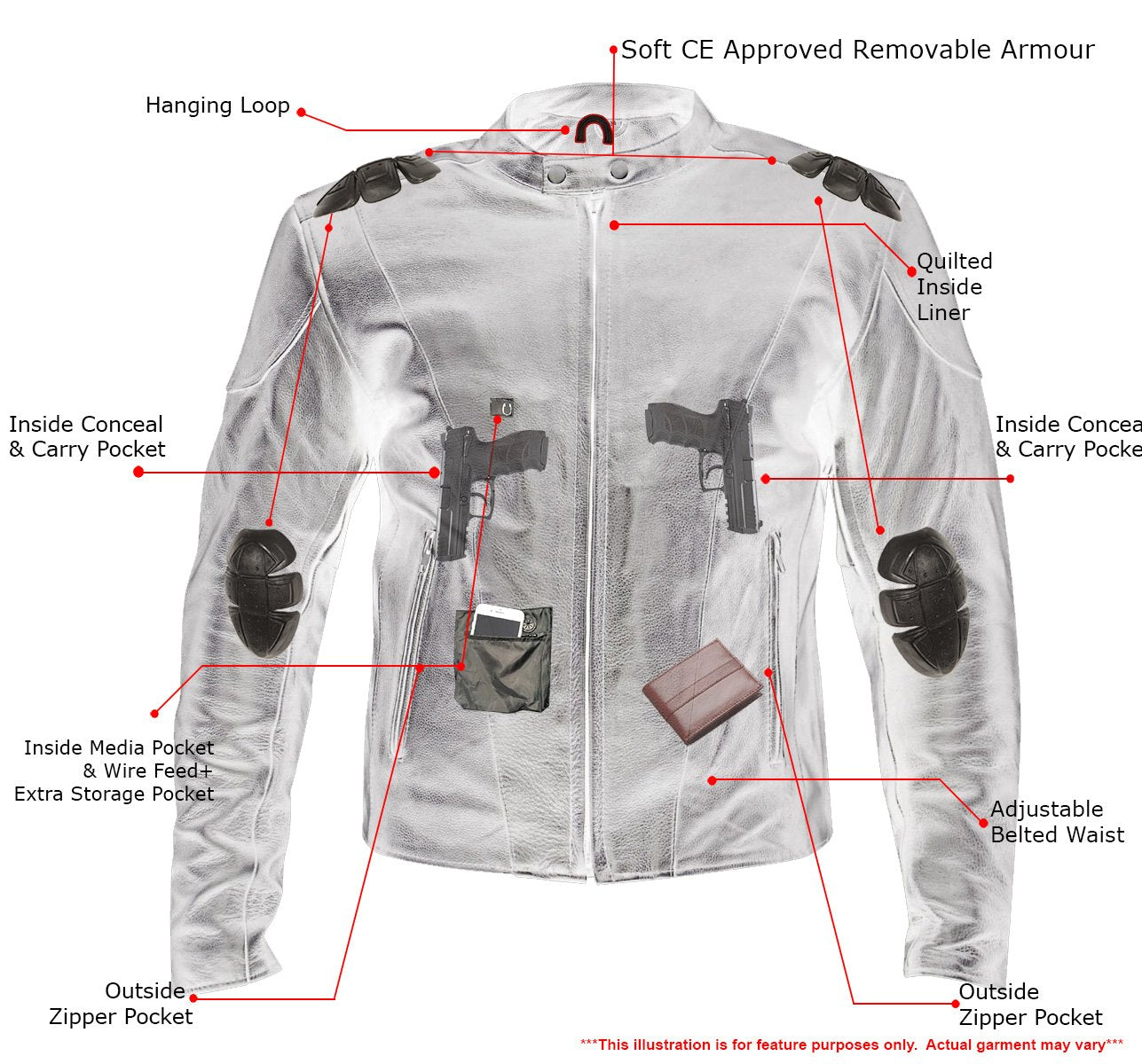 Xelement B7209 Men s Renegade Black Leather Motorcycle Jacket with X