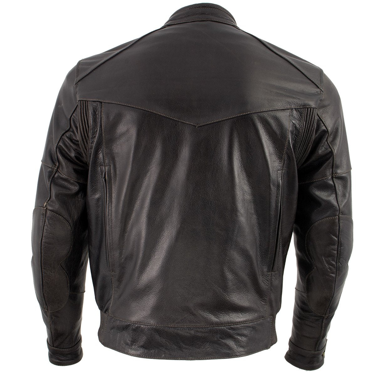 Xelement B7496 'Bandit' Men's Retro Distressed Brown Leather Jacket with X-Armor Protection