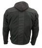 Xelement B91033 Men's 'Requiem' Black Mesh Jacket with X-Armor and Removable Hoodie