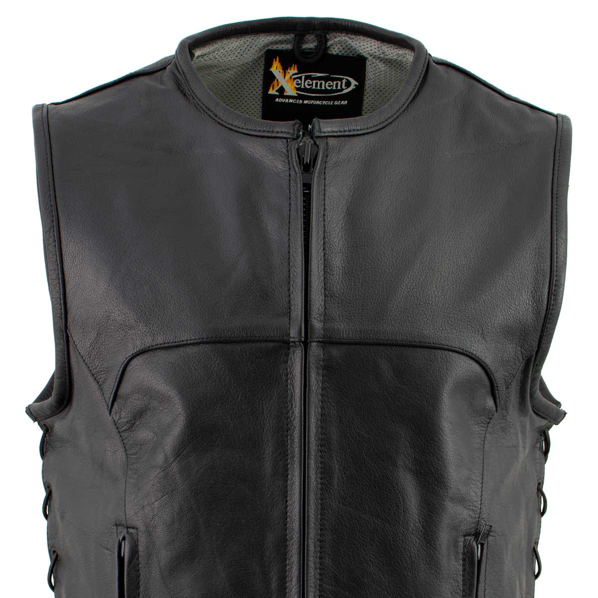 Xelement B95140 Men s Drifter Black Advanced Collarless Leather Moto