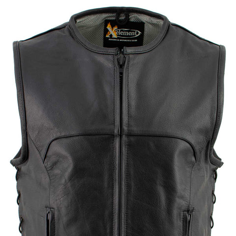 Xelement B95140 Men s Drifter Black Advanced Collarless Leather Moto