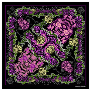 Hot Leathers BAB1048 Paisley Skull Bandana