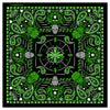 Hot Leathers BAB1068 Green Paisley Skulls Bandana