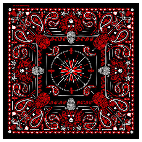 Hot Leathers BAB1070 Red Paisley Skulls Bandana