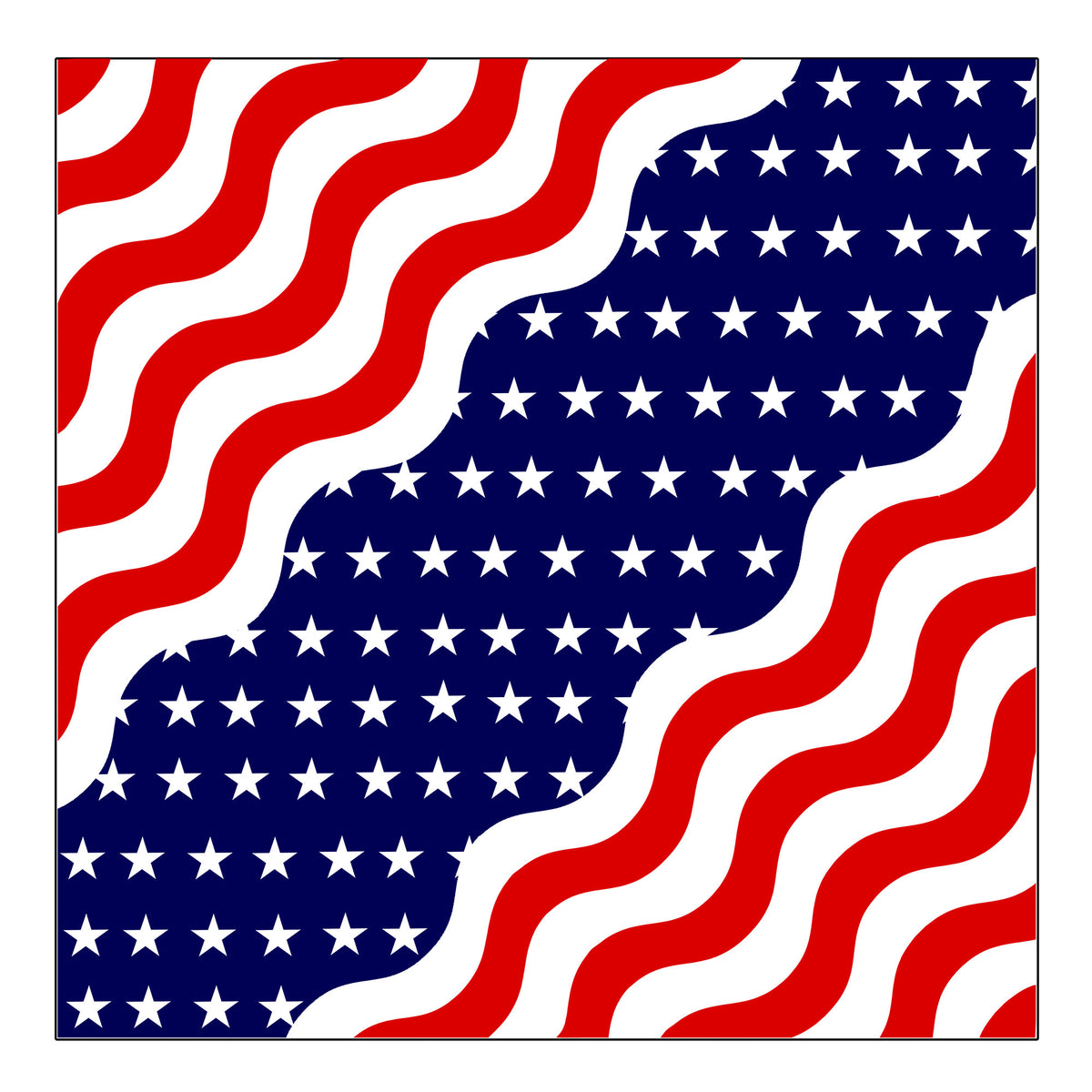 Hot Leathers BAB1079  Wavy American Flag Bandana