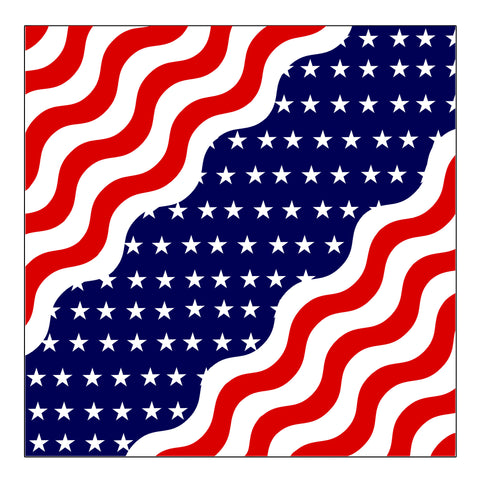 Hot Leathers BAB1079  Wavy American Flag Bandana