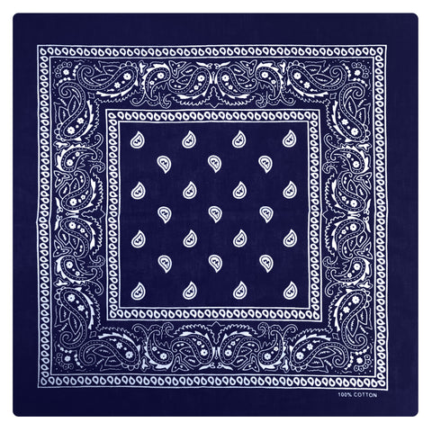 Hot Leathers BAP1008 Classic Navy Paisley Bandana