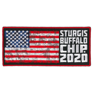 Official 2020 Sturgis Buffalo Chip Camo Stack Flag Patch