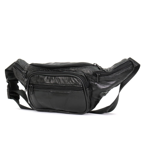 Hot Leathers BGA1002 Black Leather Belly Pouch