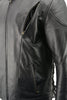 M-Boss Motorcycle Apparel BOS11510 Men’s ‘Speed’ Black Cowhide Motorcycle Leather Jacket