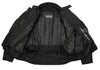 M Boss Motorcycle Apparel BOS11700 Black Men's Nylon Racer Jacket with Reflective Piping