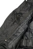 M Boss Motorcycle Apparel BOS11703 Black Men's Black Nylon and Mesh Racer Jacket with Reflective Piping