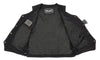 M Boss Motorcycle Apparel BOS13003 Men's Black Denim Snap Front Side Lace Vest with Quick Draw Pocket