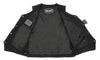 M Boss Motorcycle Apparel BOS13003 Men's Black Denim Snap Front Side Lace Vest with Quick Draw Pocket