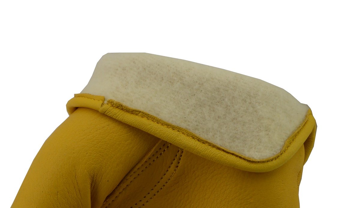Xelement XG37545 Men's Yellow Lined Full Grain Deerskin Gloves