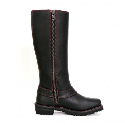 Hot Leathers BTL1006 Ladies 14-inch Black Knee-High Leather Boots with Side Zipper Entry
