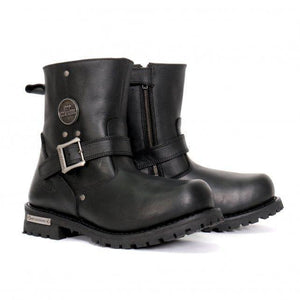 Hot Leathers BTM1008 Men's 8-inch Round Toe Engineer Leather Boot with Lug Sole