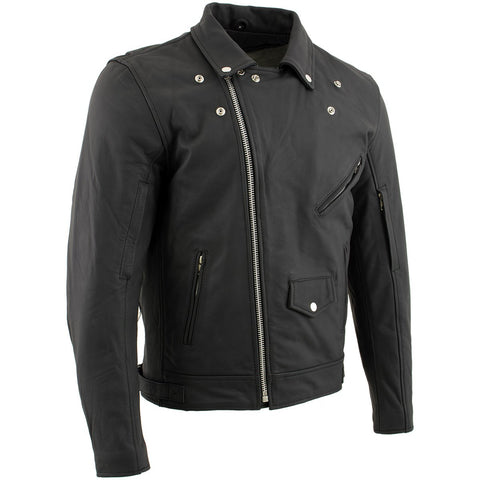 Xelement BXU10580 Men's 'Reaper' Matte Black Leather Moto Jacket