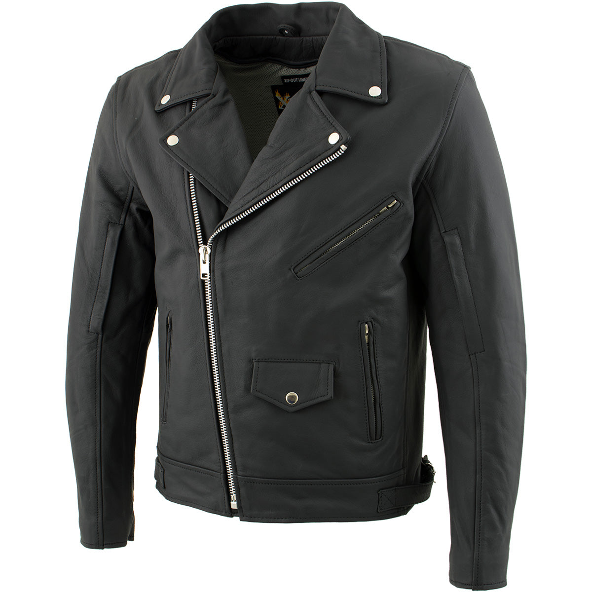 Xelement BXU10580 Men s Reaper Matte Black Leather Motorcycle Biker