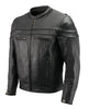 Men’s Premium Leather Crossover Vented Scooter Jacket with Removable CE Approved Armor BZ2525
