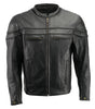 Men’s Premium Leather Crossover Vented Scooter Jacket with Removable CE Approved Armor BZ2525
