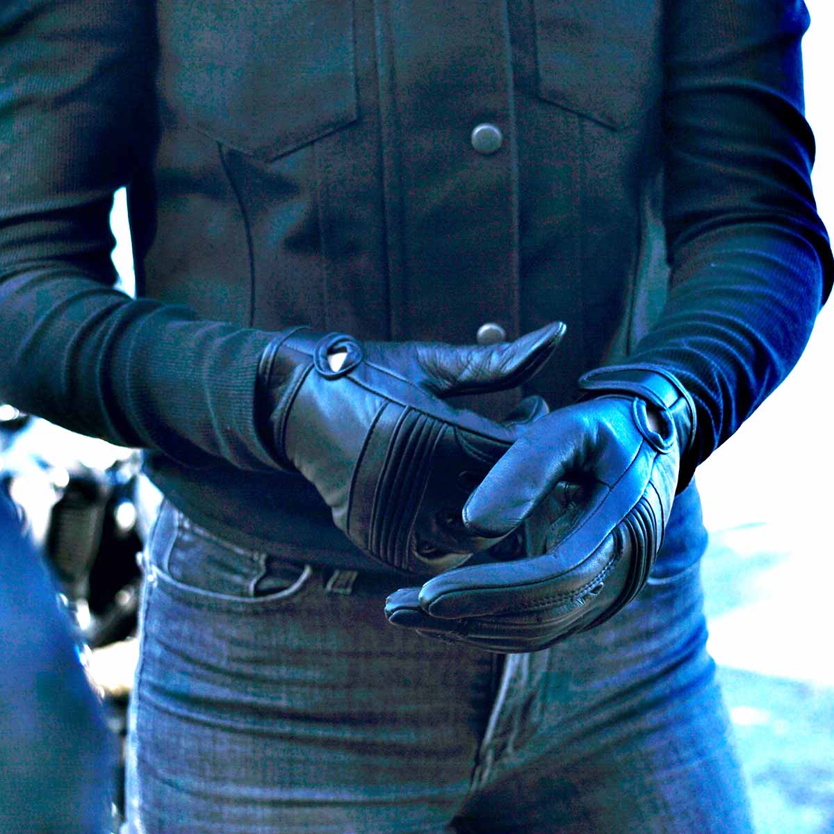 Milwaukee Leather MG7535 Men s Black Leather with Gel Palm Motorcycle Hand Gloves w Flex Knuckles 3X Large Black