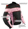 Xelement CF462 Women's 'Pinky' Black and Pink Tri-Tex Motorcycle Jacket with X-Armor Protection