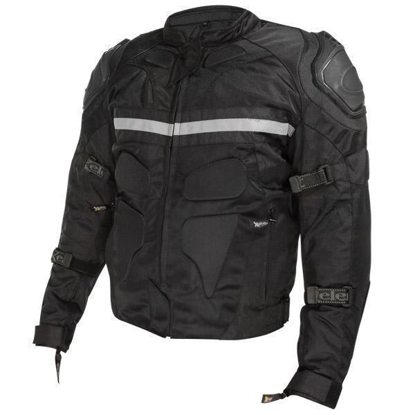 Xelement CF751 Men's 'Roll Out' Black Tri-Tex Motorcycle Jacket with X