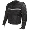 Xelement CF751 Men's 'Roll Out' Black Tri-Tex Motorcycle Jacket with X-Armor Protection
