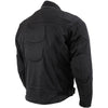 Xelement CF2157 Men's 'Caliber' Black Mesh Motorcycle Jacket with X-Armor Protection