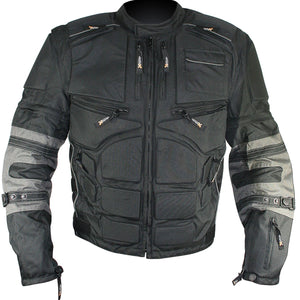 Xelement CF5050 Men's 'Morph' Black and Grey Tri-Tex Armored Jacket with Removable Sleeves