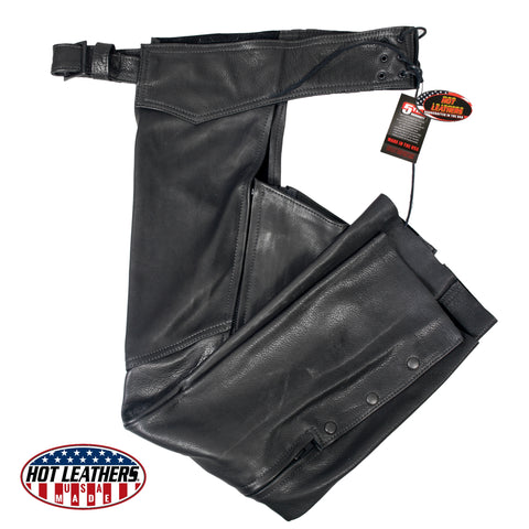 Hot Leathers CHL5001 Ladies Black USA MADE Motorcycle Biker  Leather Chaps