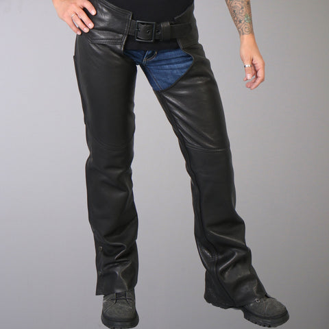 Hot Leathers CHL5001 Ladies Black USA MADE Motorcycle Biker  Leather Chaps