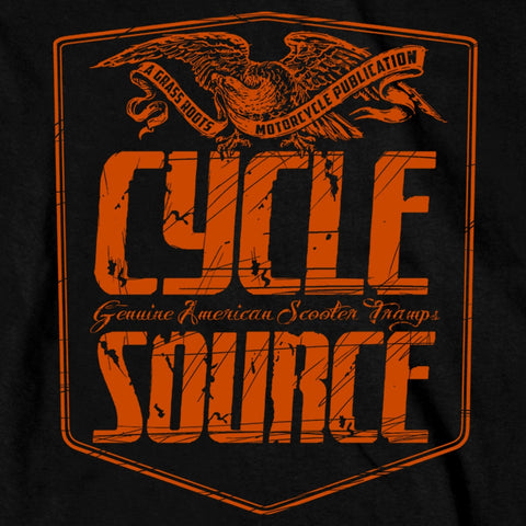 Official Cycle Source Magazine CSM2010 Men’s Eagle Black Long Sleeve Black T-Shirt