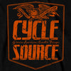 Official Cycle Source Magazine CSM2010 Men’s Eagle Black Long Sleeve Black T-Shirt