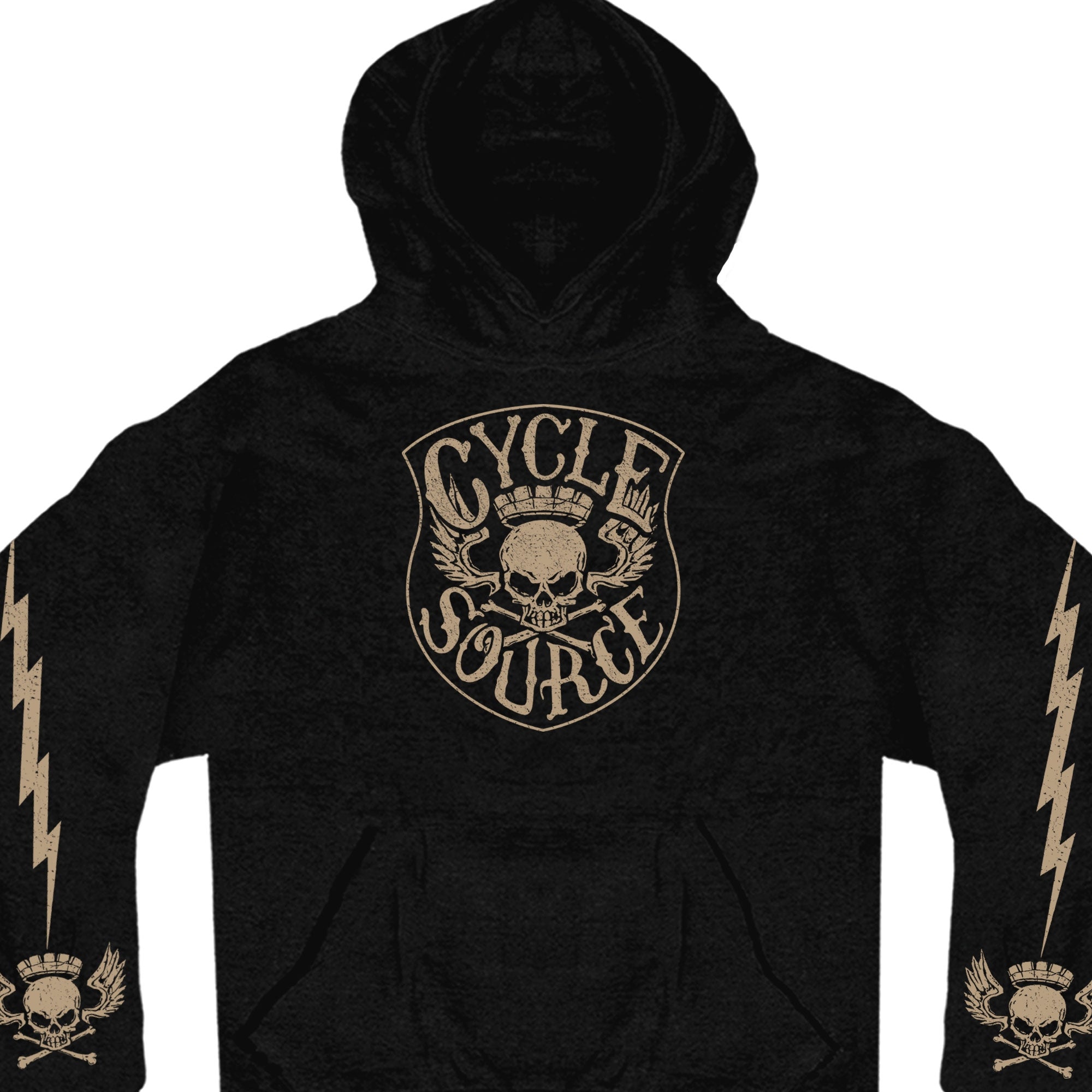 Official Cycle Source Magazine CSM4011 Mens Knucklehead Black Hoodie Sweatshirt