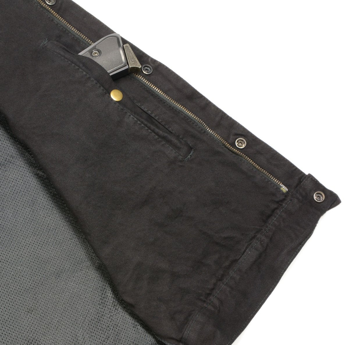 Club Vest CV3004LT Men's Blue Denim Collarless Vest with Concealed Snaps and Hidden Zipper