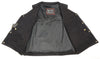Club Vest CVM1360 Men's Classic Side Lace Black Denim Vest with Snap Buttons