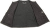Club Vest CVM3039 Men's Black Denim Vest with Leather Trim, Side Lacing