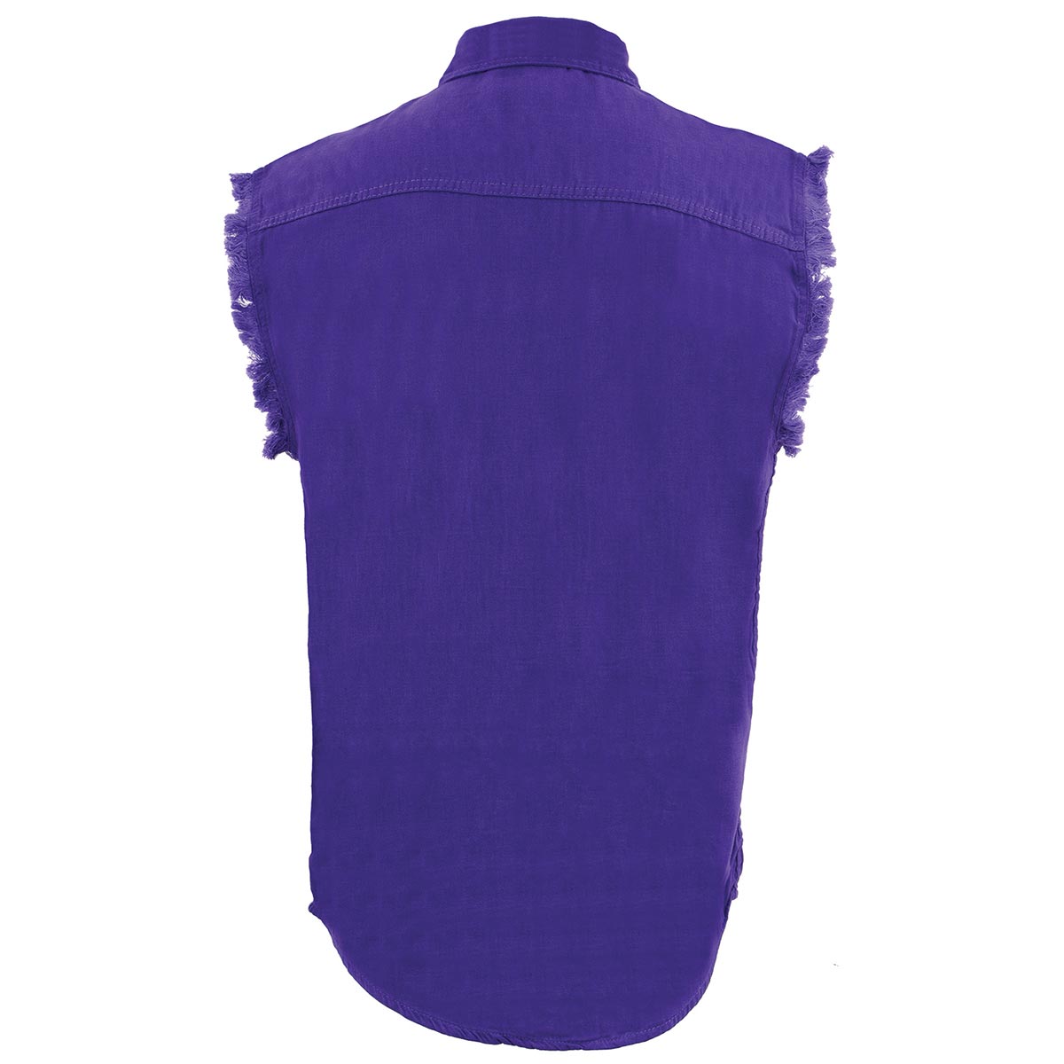 Milwaukee Leather DM1006 Men's Purple Lightweight Sleeveless Denim Shirt